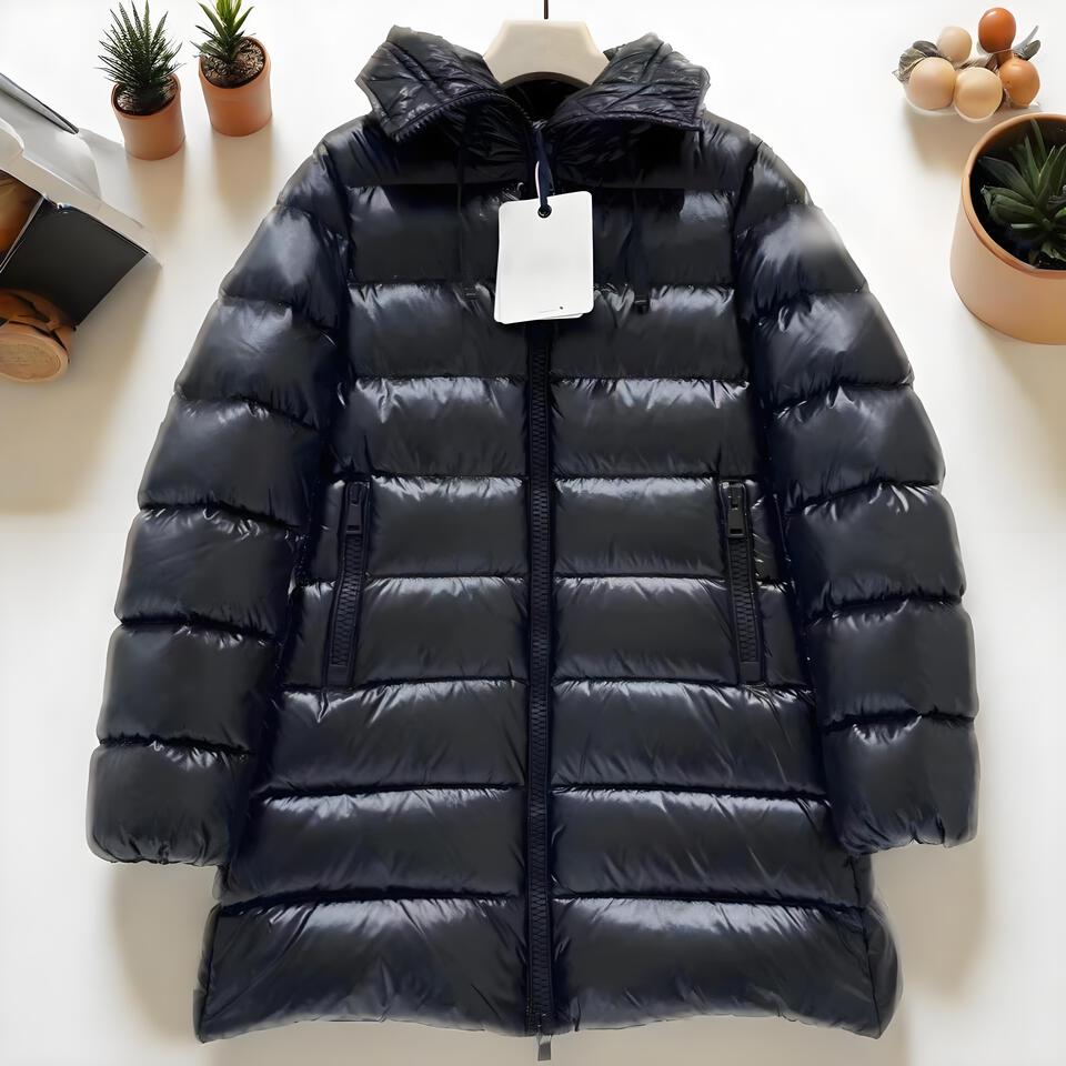 Moncler Black Long Puffer Coat Windproof Warm Unisex
