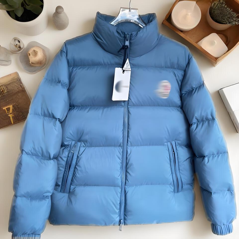 Moncler Blue Down Jacket Windproof Unisex Warm