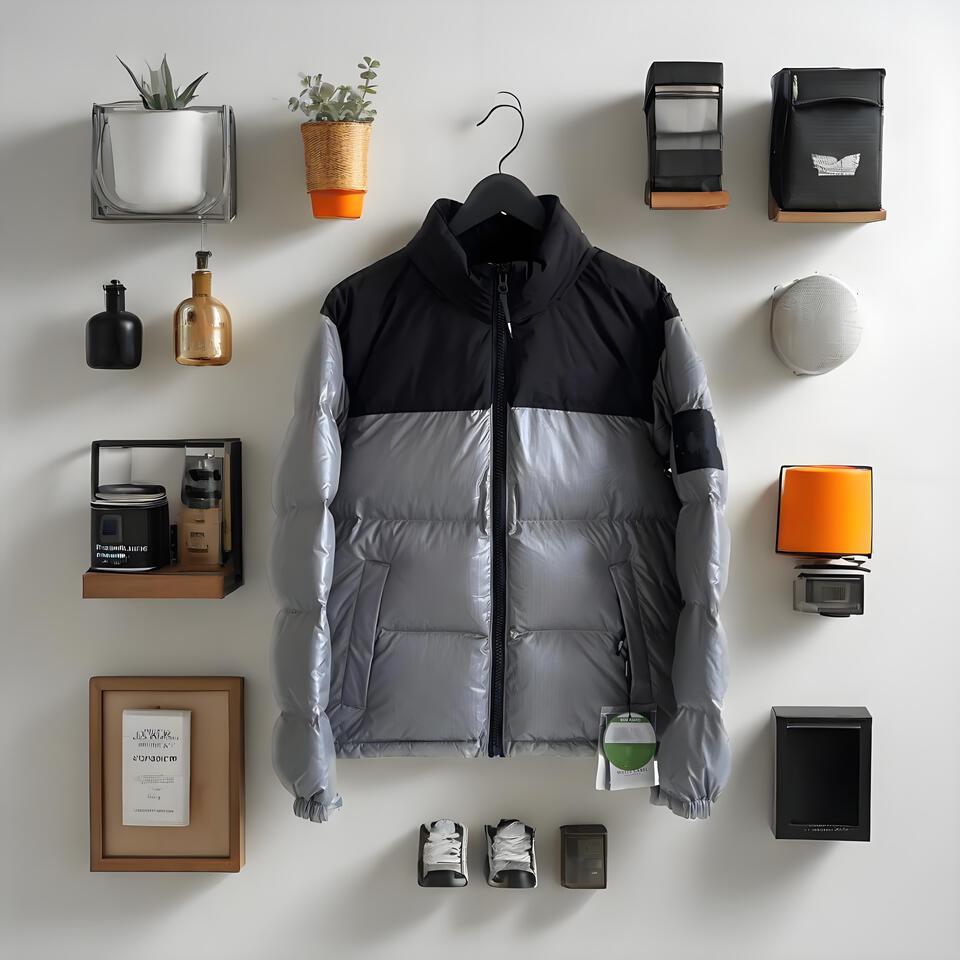 Moncler Silver Gray Black Puffer Jacket