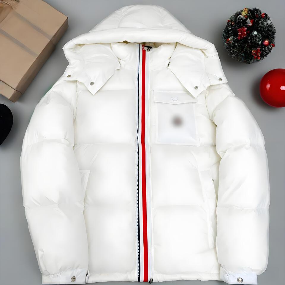 Moncler White Hooded Down Jacket Waterproof Warm Coat