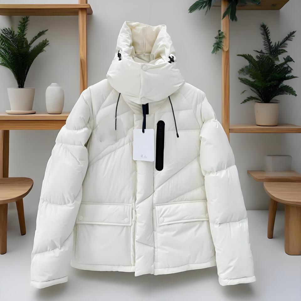 Moncler White Hooded Windproof Warm Down Jacket