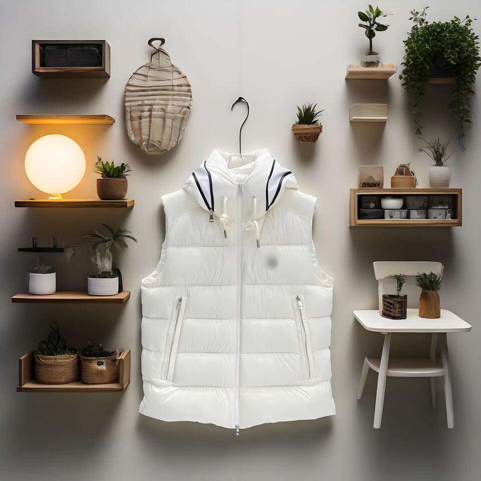 Moncler White Puffer Vest Hooded Fashion Insulated Jacket