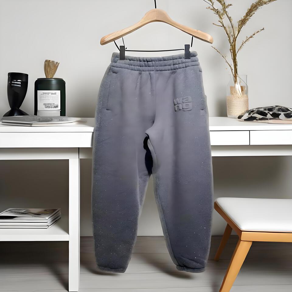 NAKG Dark Gray Elastic Waist Comfortable Casual Pants Loose Fit Classic