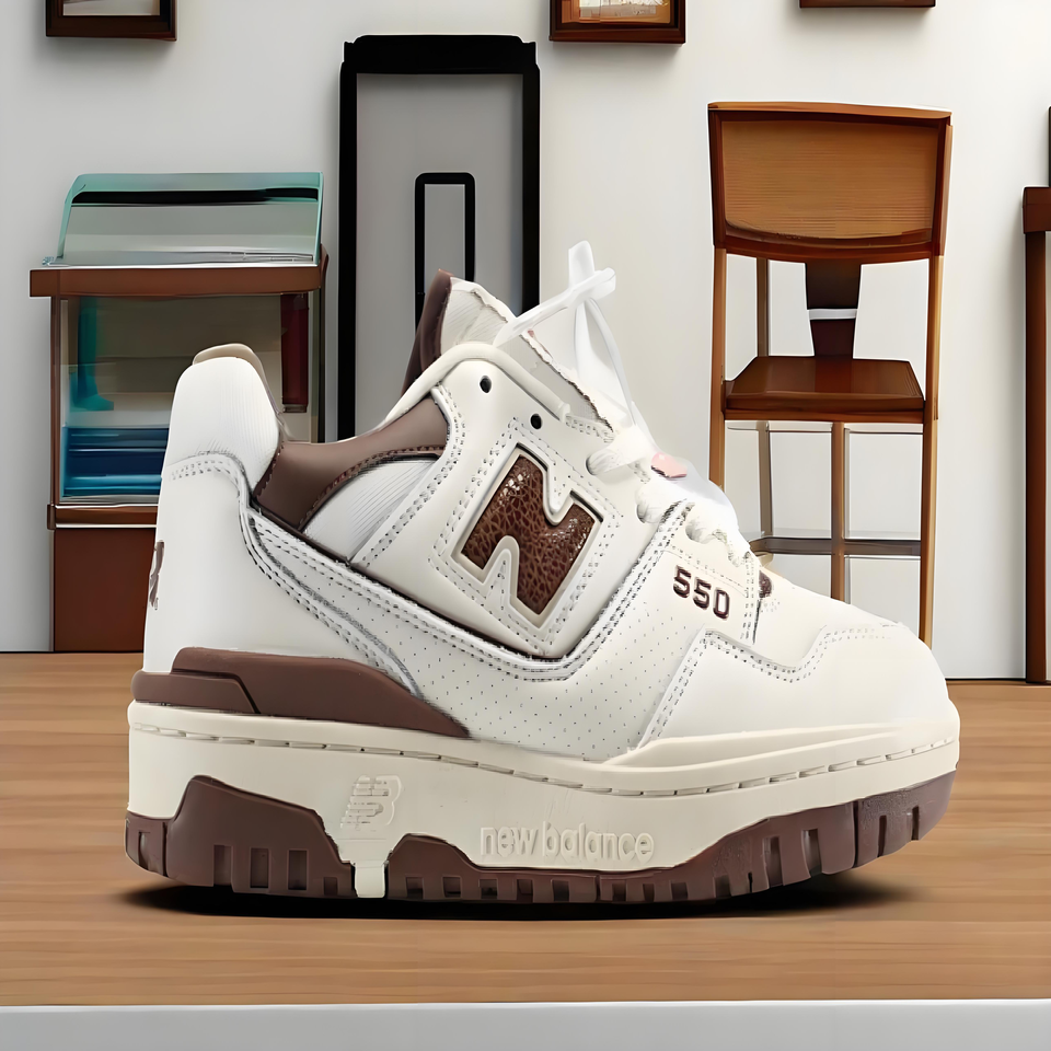 New Balance 550 White Brown Retro Sneakers Vintage Athletic Shoes