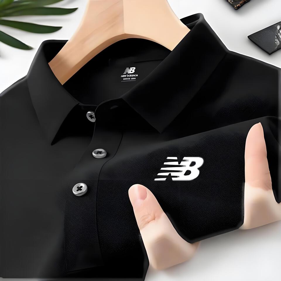 New Balance Black Classic Breathable Unisex Polo Shirt