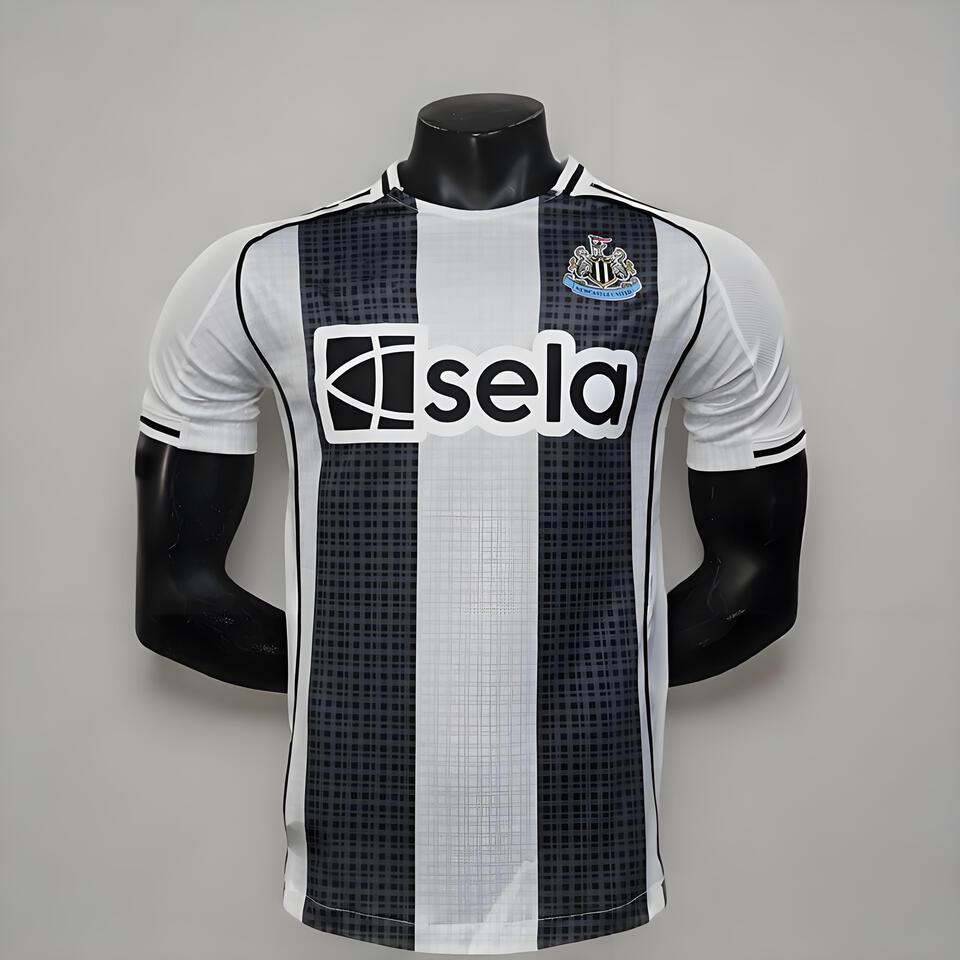 Newcastle United Black & White Breathable Football Jersey, Men's & Women's Vintage Short Sleeve Shirt