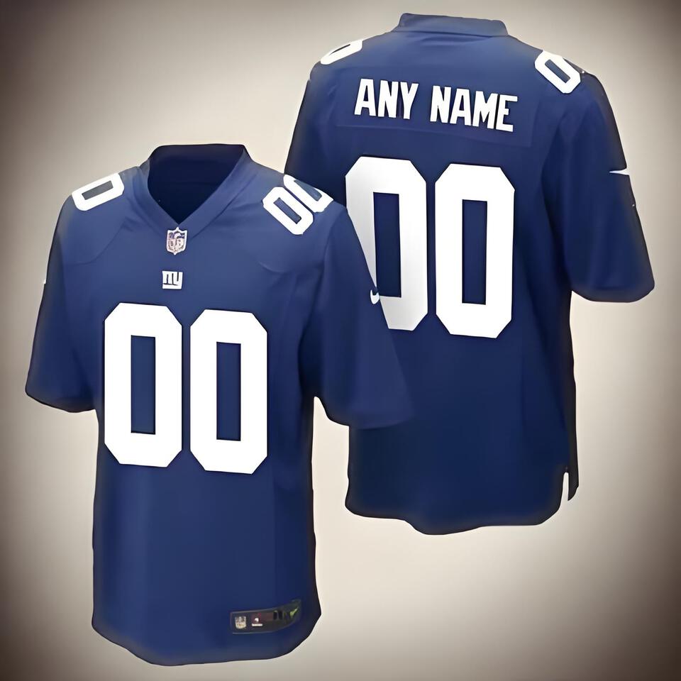 NFL Jersey Navy Blue Custom Breathable V-Neck Casual Sports Shirt