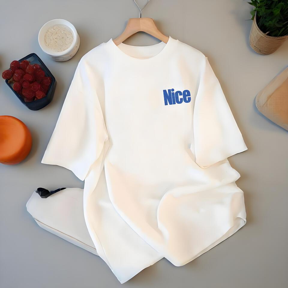 Nice White Loose Cotton T-Shirt Unisex