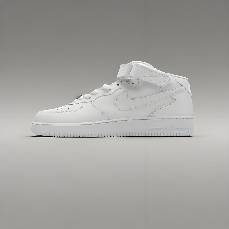 Nike Air Force 1 '07 High Top White Leather Sneakers for Men