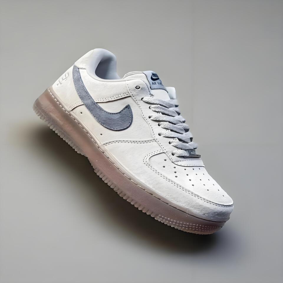 Nike Air Force 1 Grey Suede Retro Sneakers