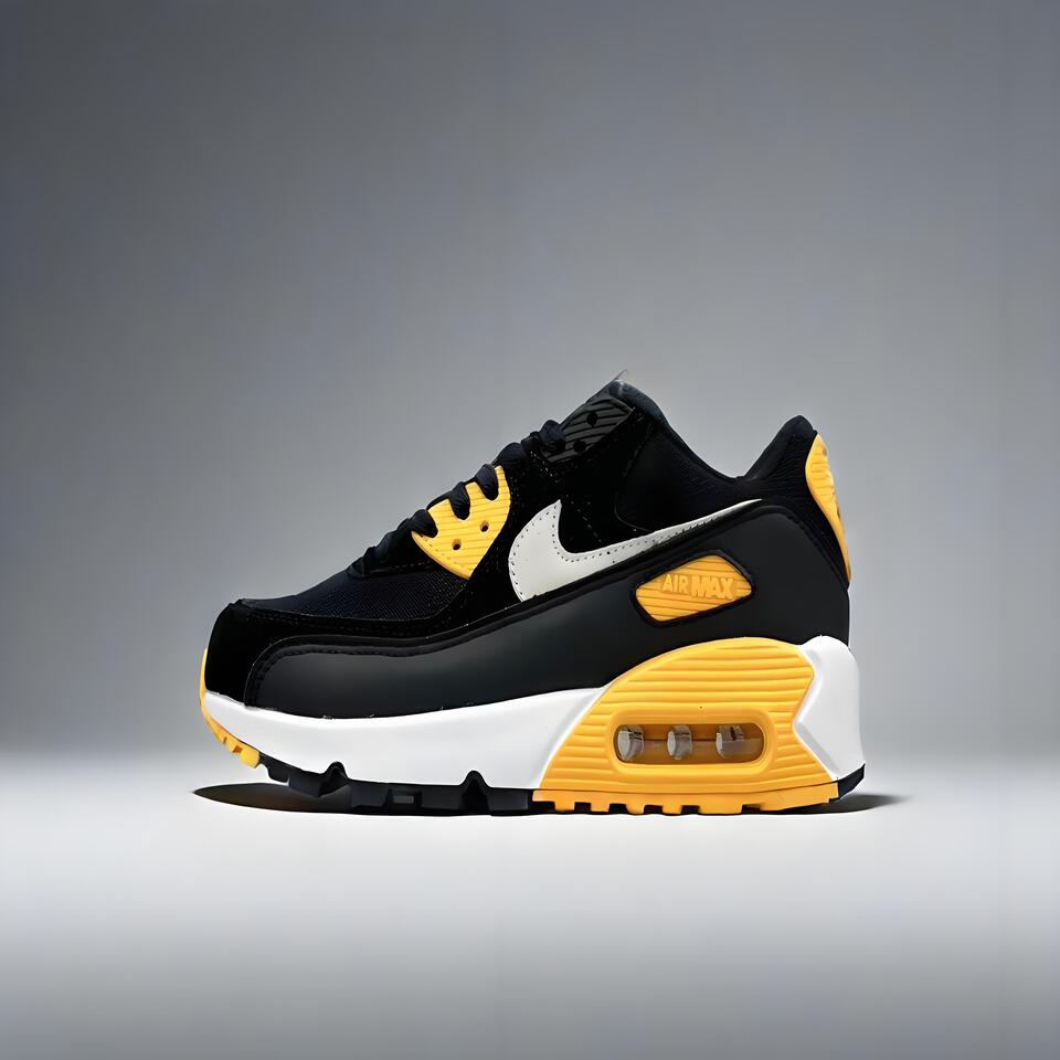 Nike Air Max 90 Black Yellow White Retro Sneakers