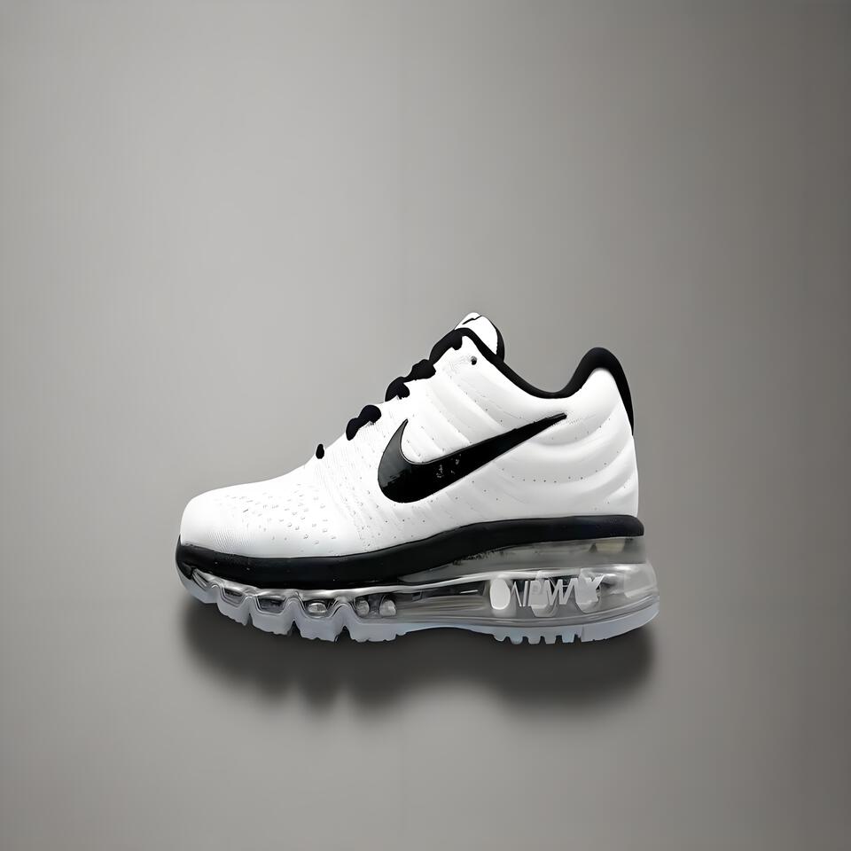 Nike Air Max Full White Black Flyknit Running Shoes