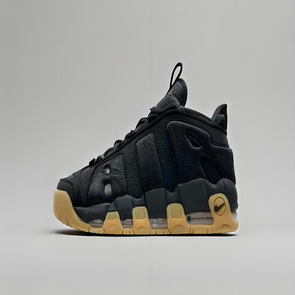 Nike Air More Uptempo 'Black Gum' Retro Basketball Sneakers