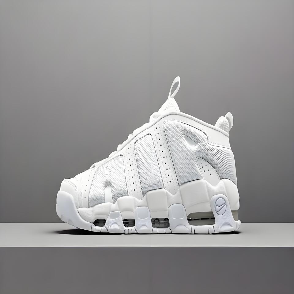 Nike Air More Uptempo Triple White Retro Basketball Shoes