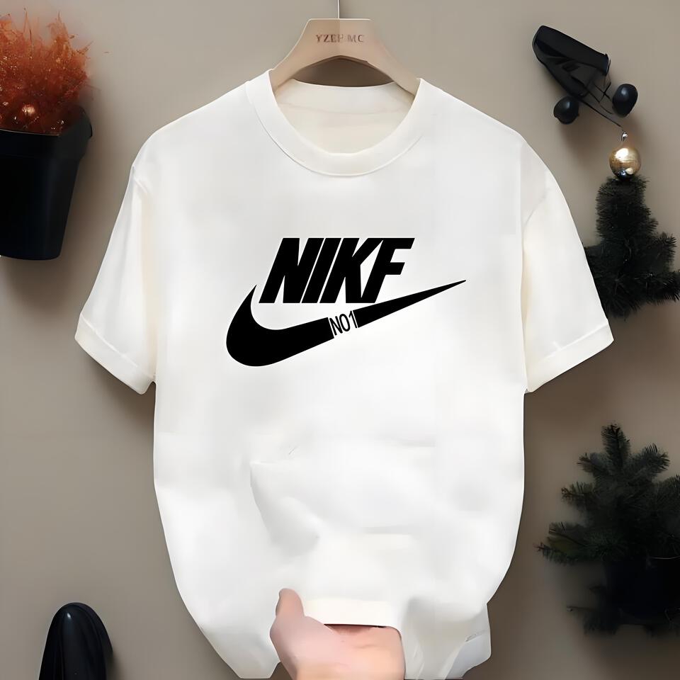 Nike Classic Logo White Cotton T-Shirt Unisex Streetwear