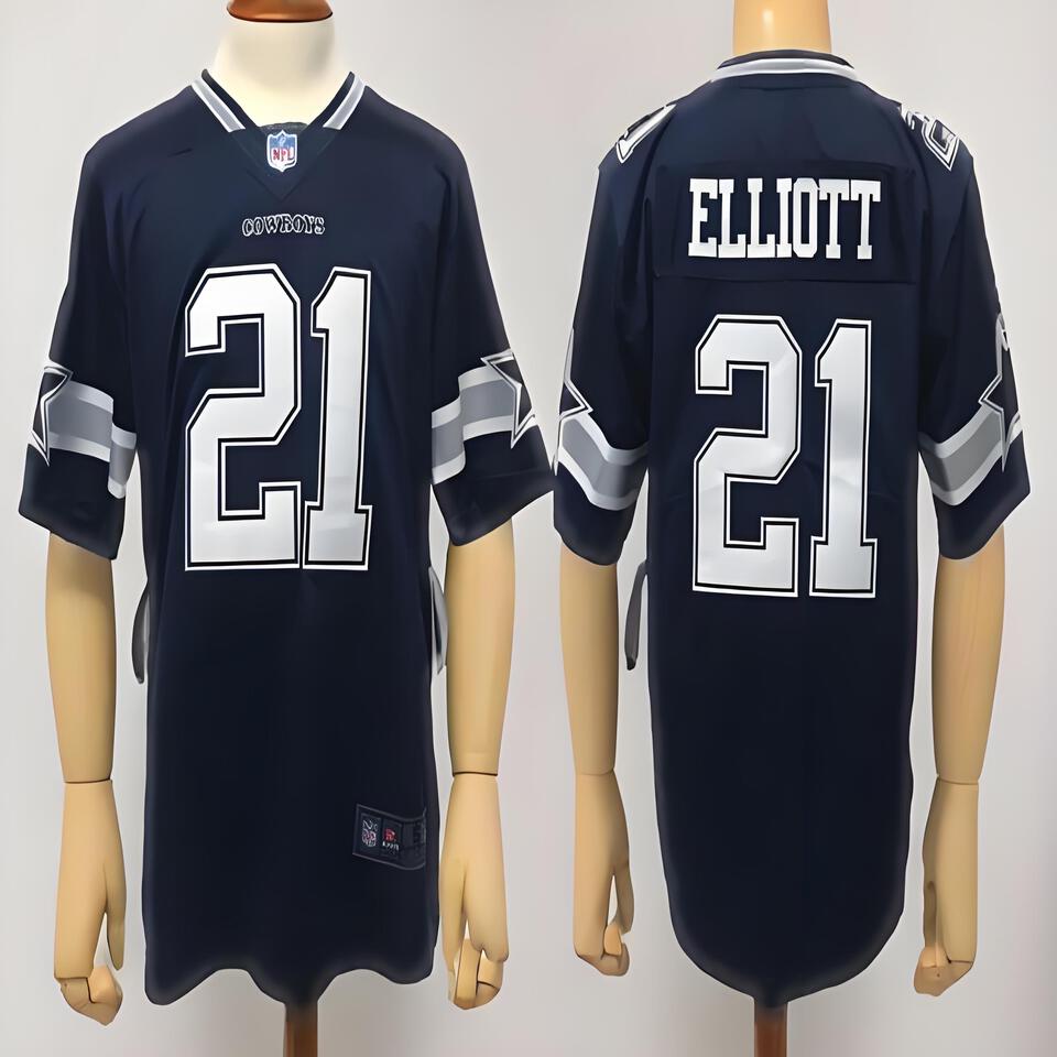 Nike Dallas Cowboys 21 Elliott Navy Blue NFL Football Jersey