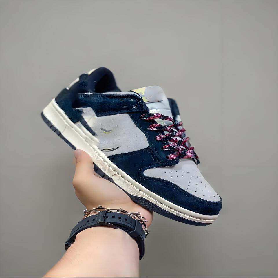 Nike Dunk Low Blue Grey Suede Men's Skate Shoes