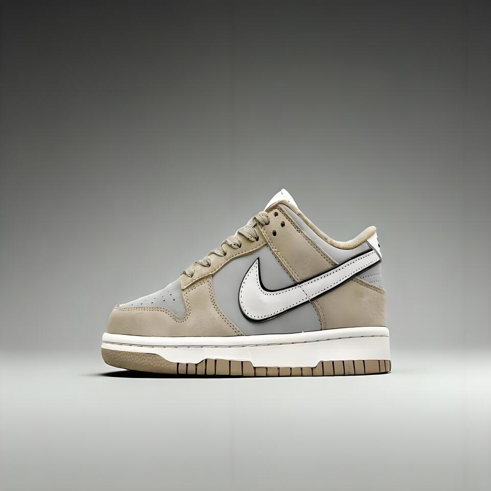 Nike Dunk Low Khaki Grey Suede Men's Lifestyle Shoes