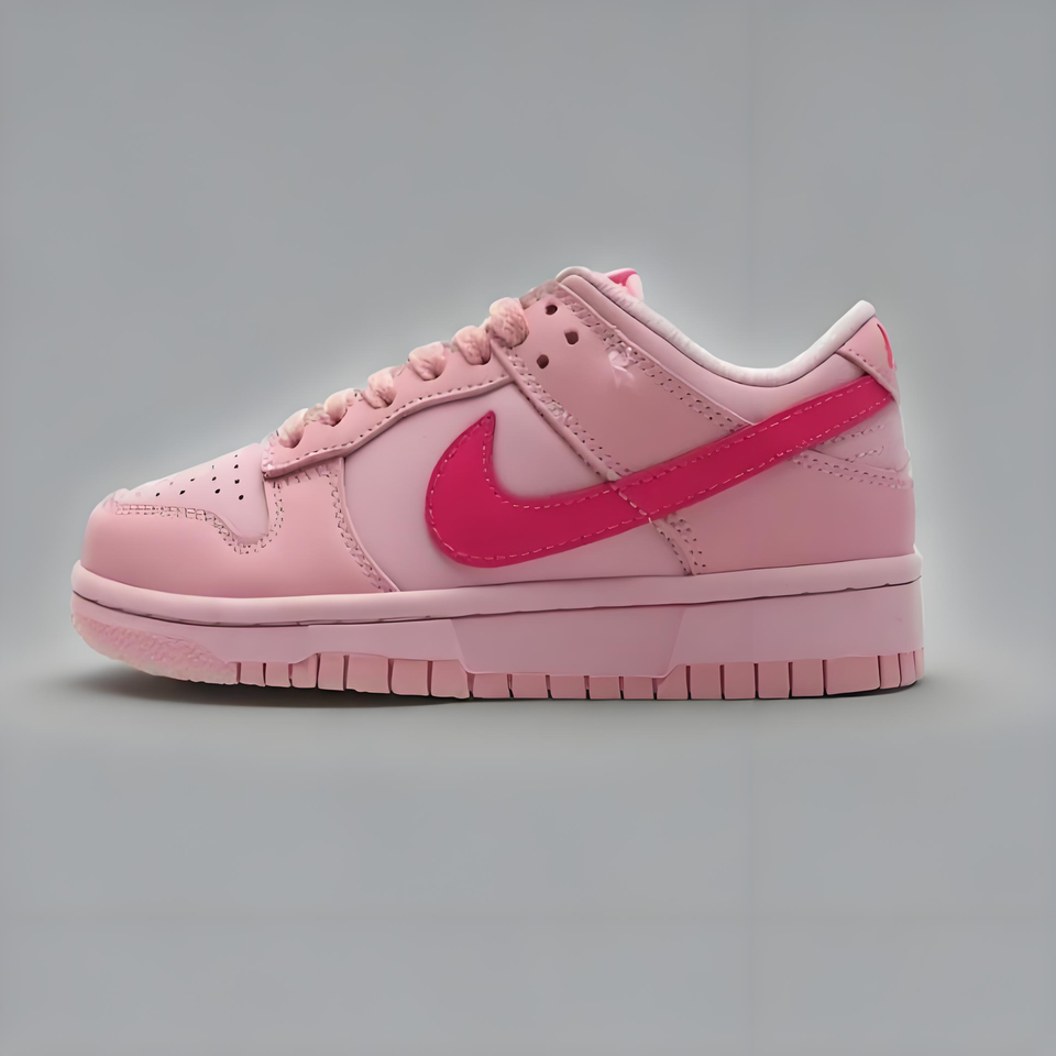 Nike Dunk Low Pink Rose Women's Leather Retro Basketball Sneakers