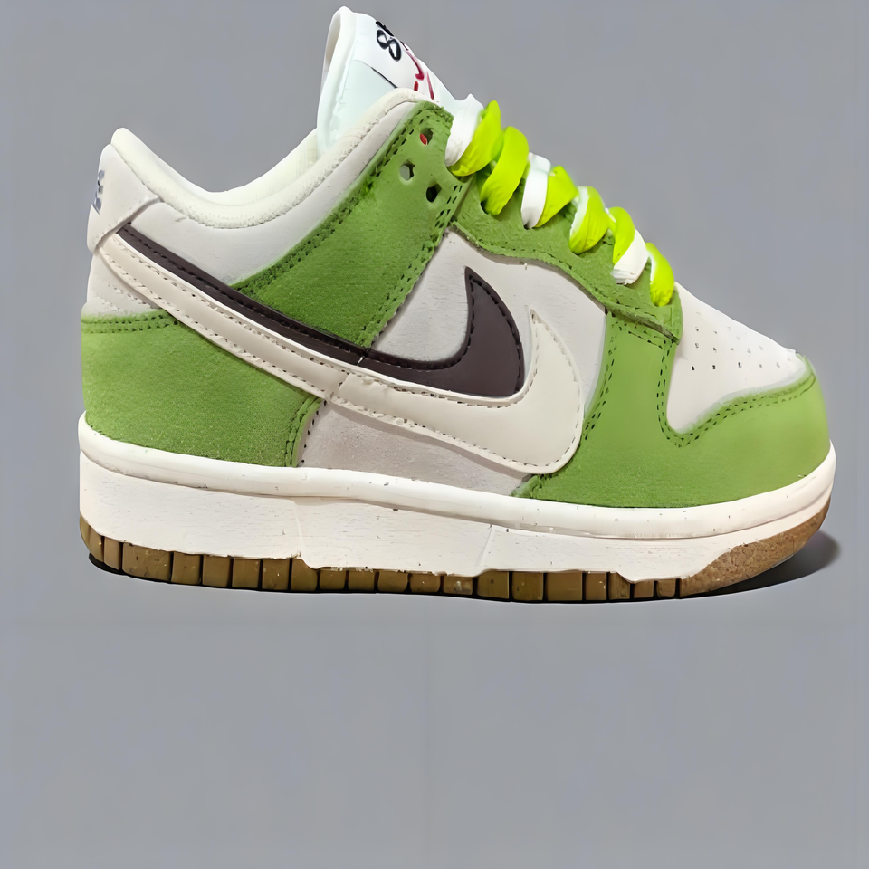 Nike Dunk Low Retro Sneakers Green White Grey Suede