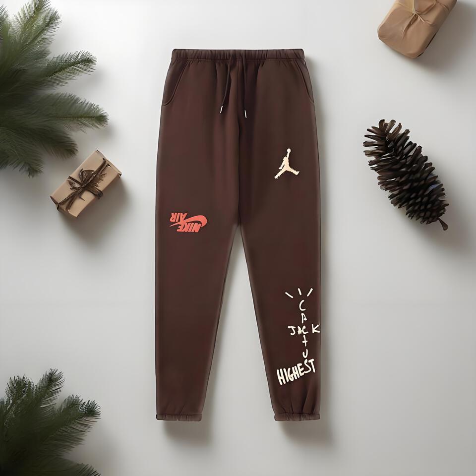 Nike Jordan Brown Cotton Joggers Pants