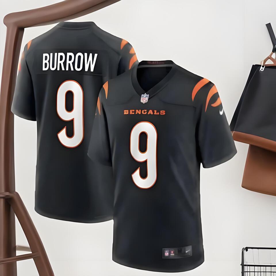 Nike NFL Cincinnati Bengals #9 Black Football Jersey, Men's Sports Apparel