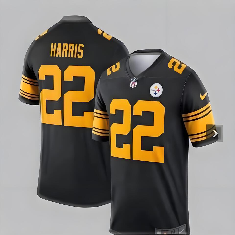 Nike NFL Dri-FIT Black Yellow Football Jersey, Men's Sports Performance Tee