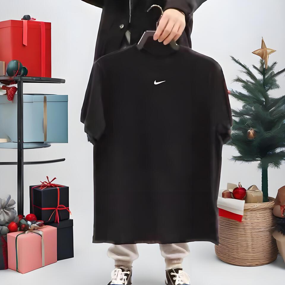 Nike Swoosh Black Cotton T-Shirt