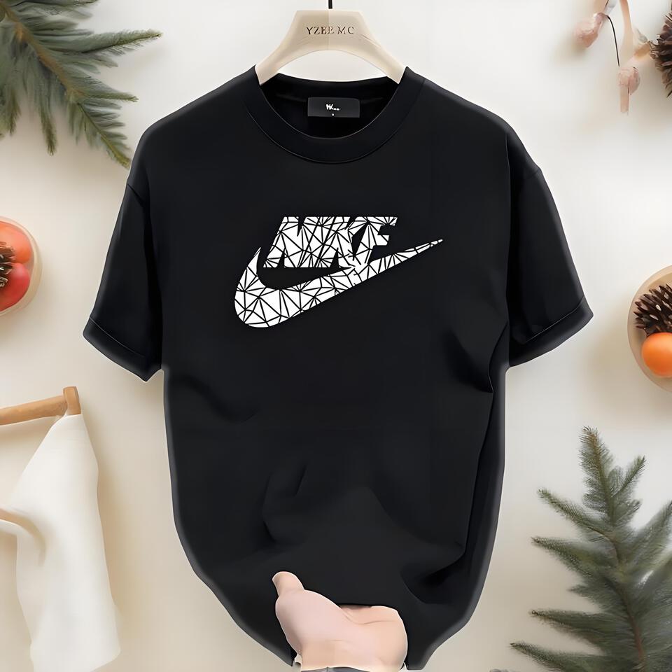 Nike Swoosh Black Unisex Oversized Cotton T-Shirt