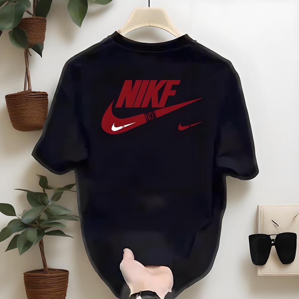 Nike Unisex Black Cotton Graphic Print T-Shirt