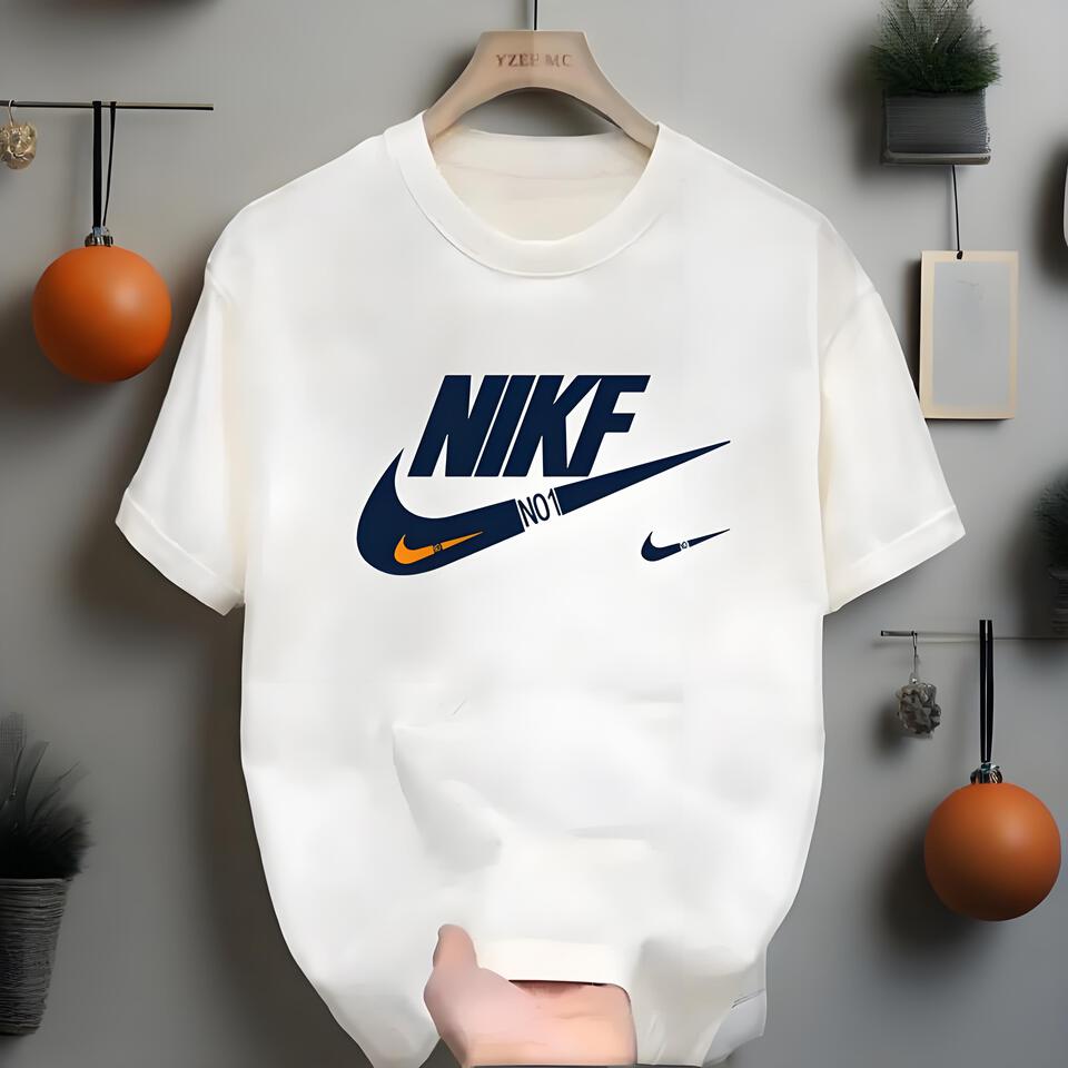 Nike White Cotton Crew Neck T-Shirt