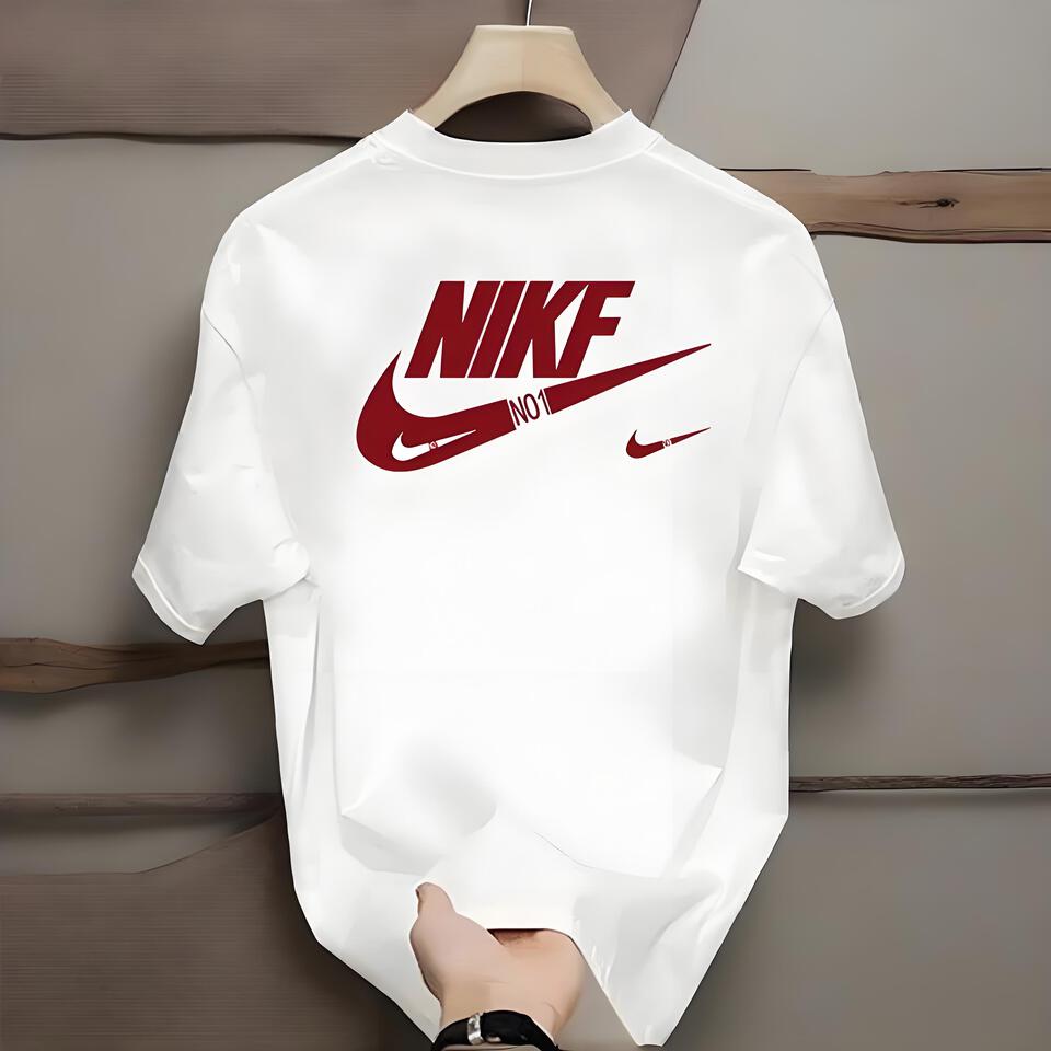 Nike White Crewneck Cotton Tee Street Casual