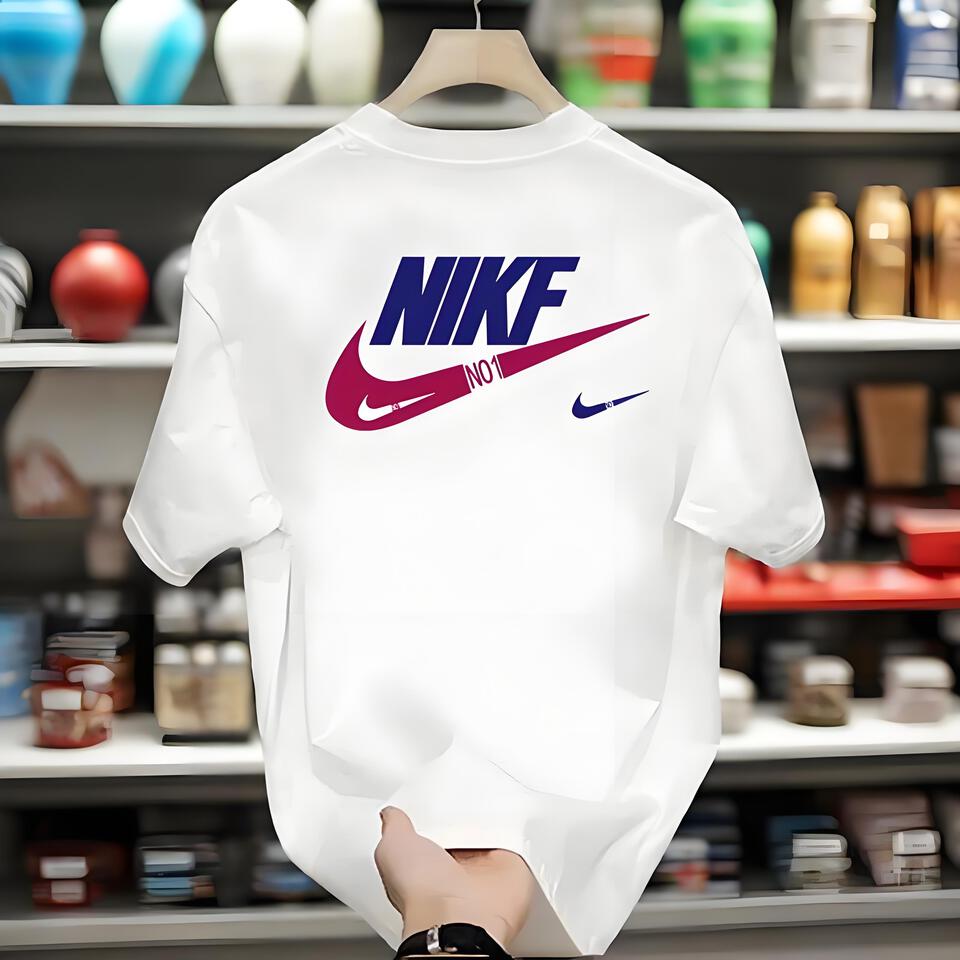 Nike White Loose Cotton T-Shirt Summer Unisex