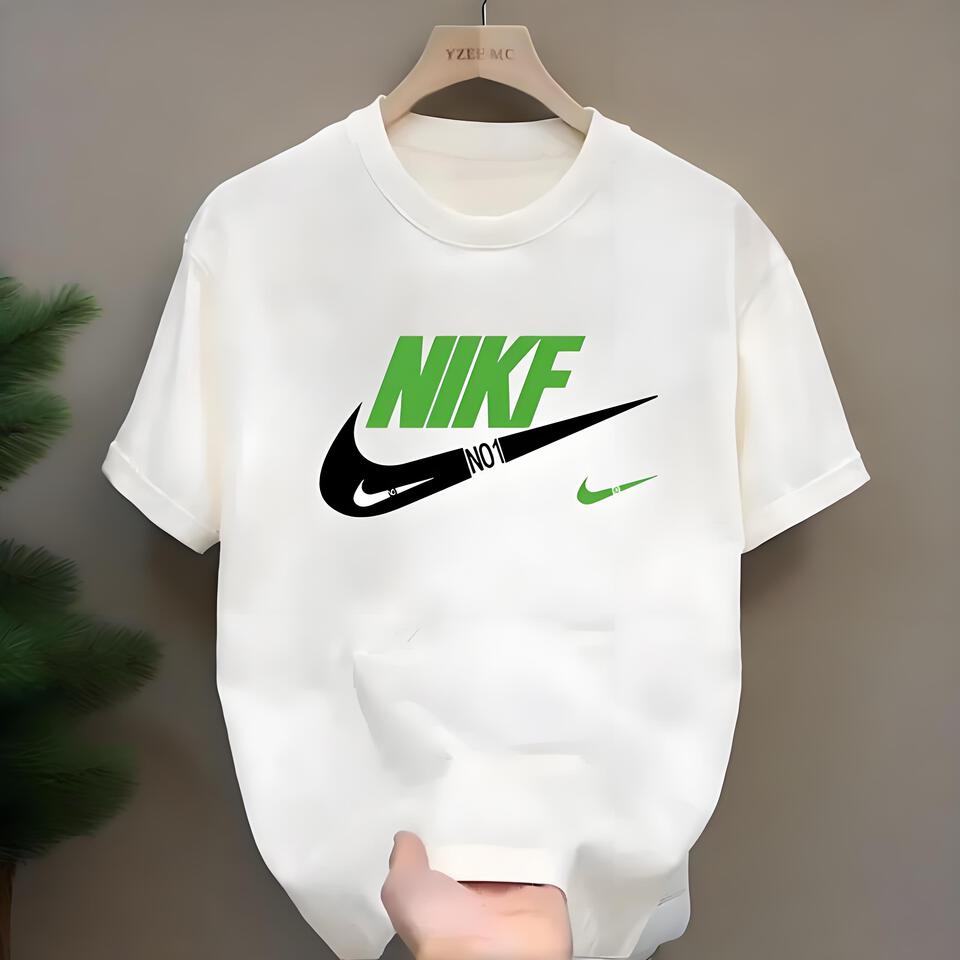 Nikef White Cotton Breathable Unisex T-Shirt
