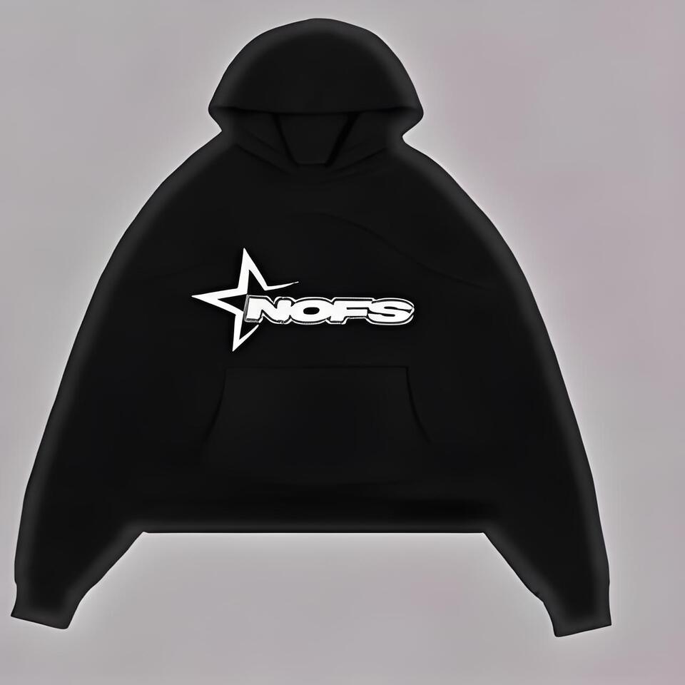 NOFS Unisex Black Cotton Hoodie Streetwear Essential