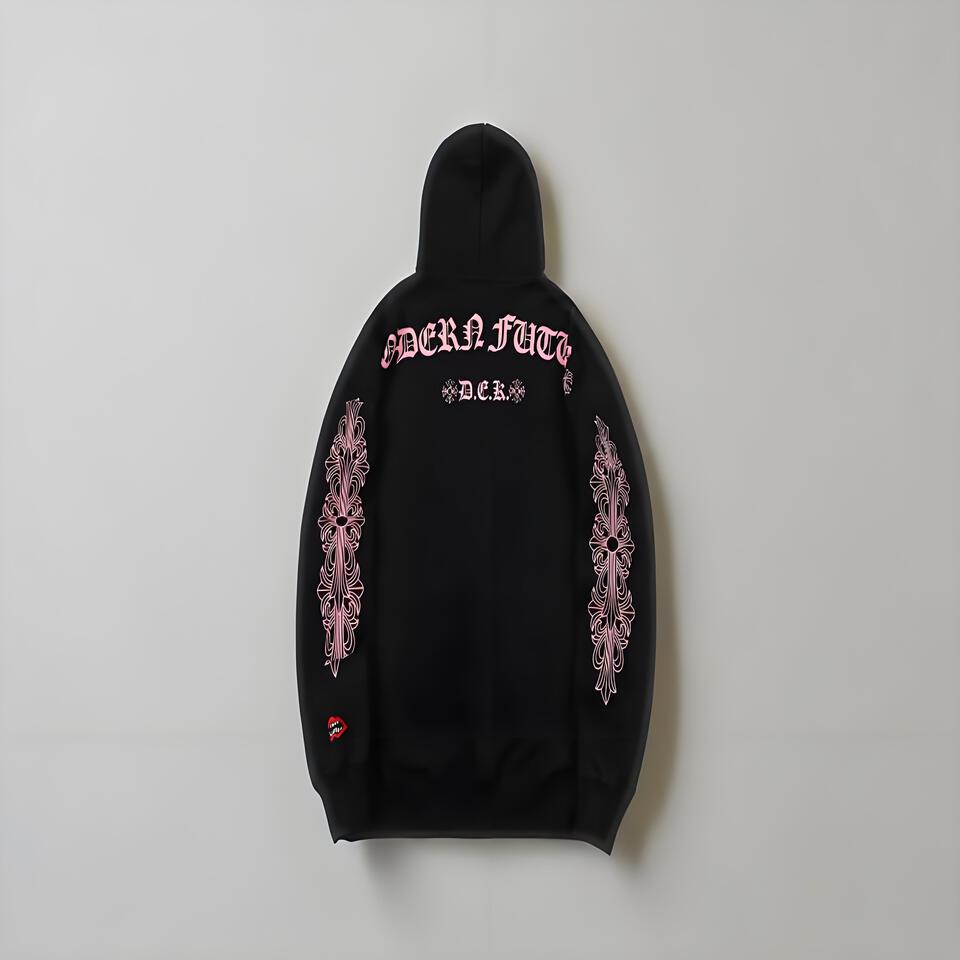 ODERA FUTA Black Cotton Hoodie Unisex Streetwear