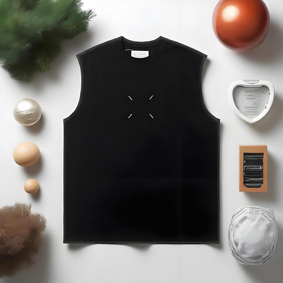 Off-White Black Cross Logo Sleeveless Cotton Tee Unisex