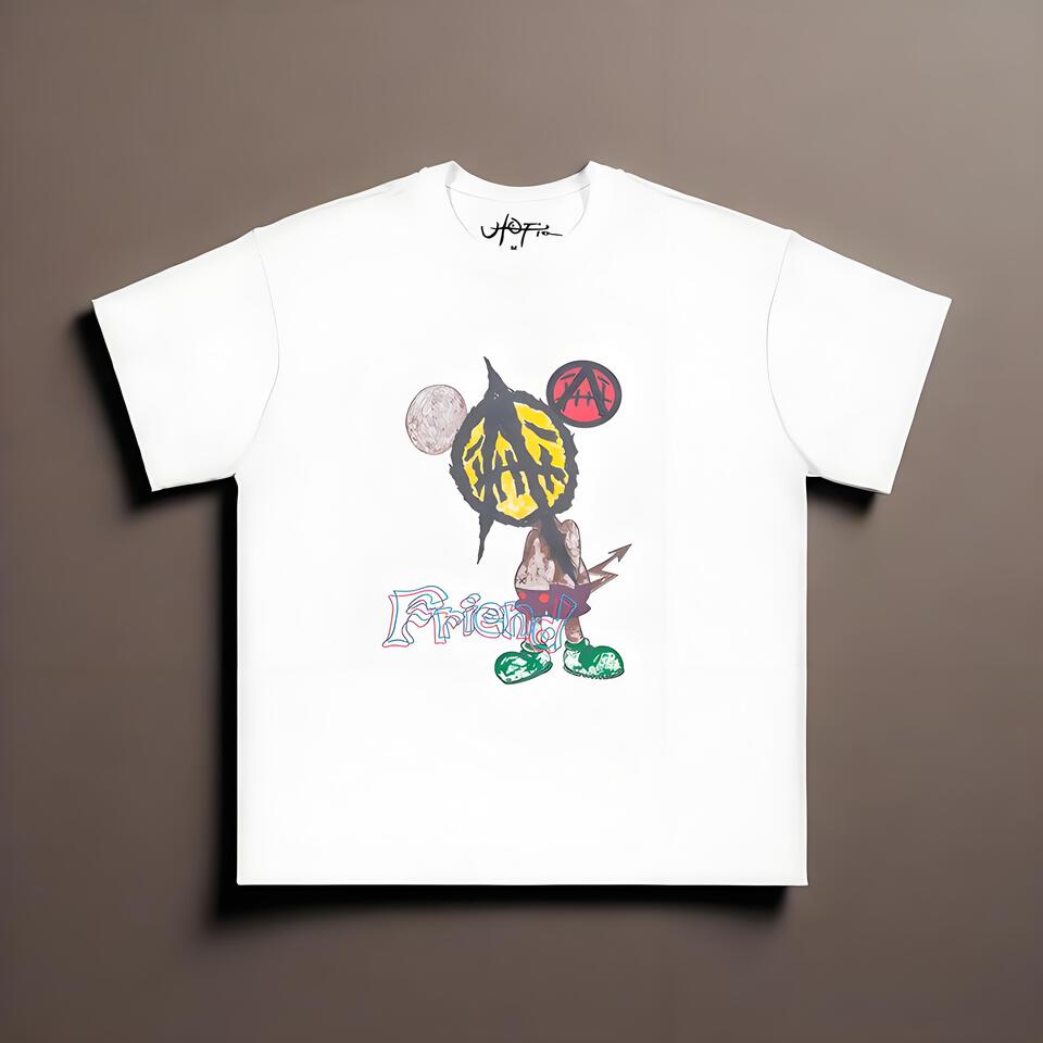 Off-White Mickey Mouse Loose Fit White Tee