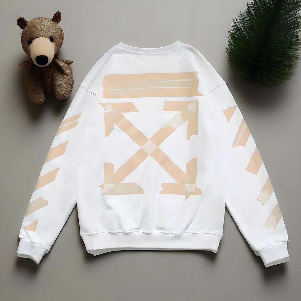Off-White White Cotton Loose Hoodie Street Graffiti