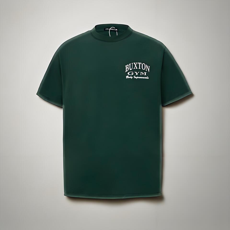 Olive Green Cotton Loose Fit Sports T-Shirt