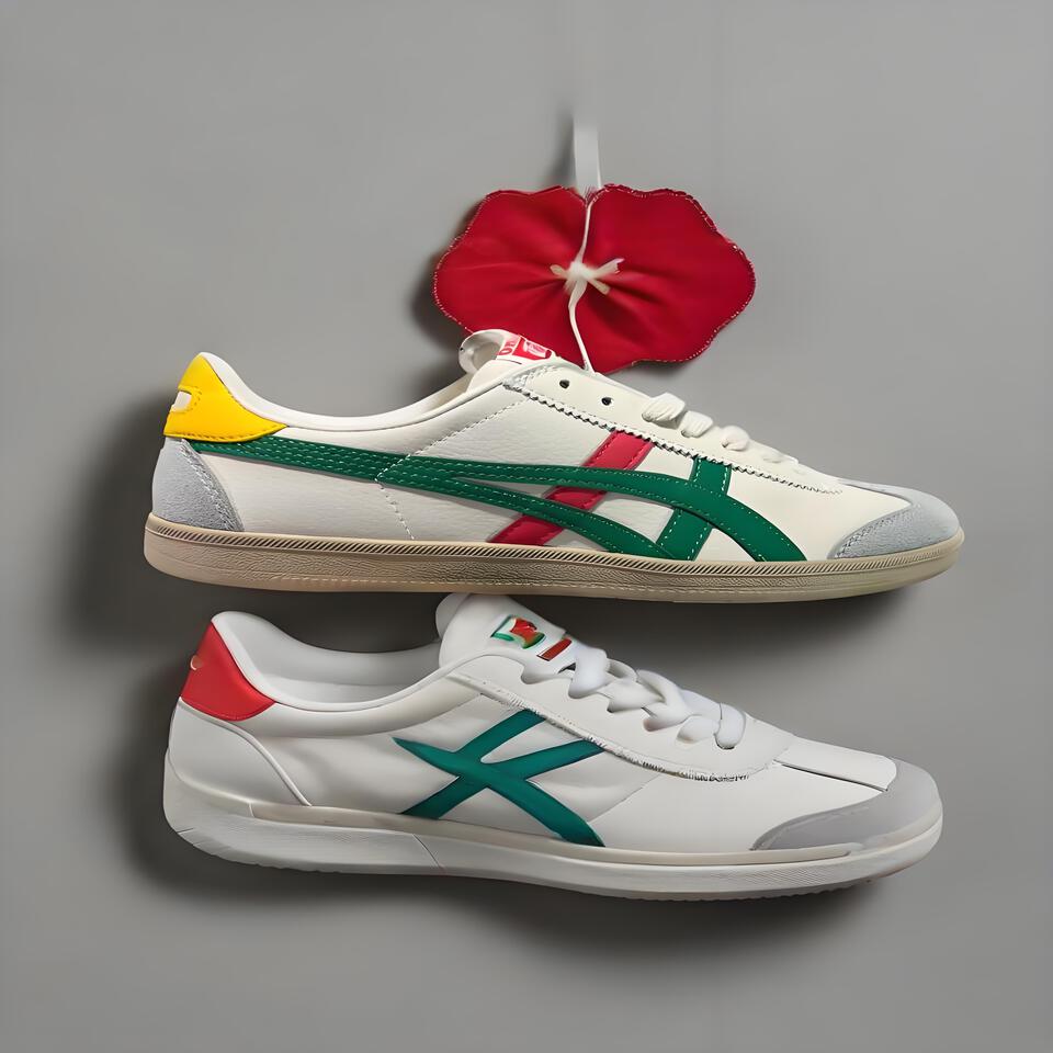 Onitsuka Tiger Mexico 66 Sneakers: White Green Red Retro Vintage Style