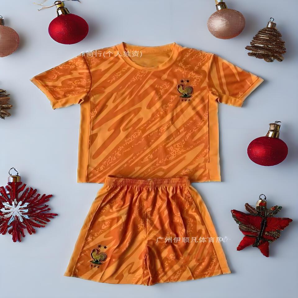 Orange Goalkeeper Streetwear Breathable Sports Shorts & T-Shirt Set