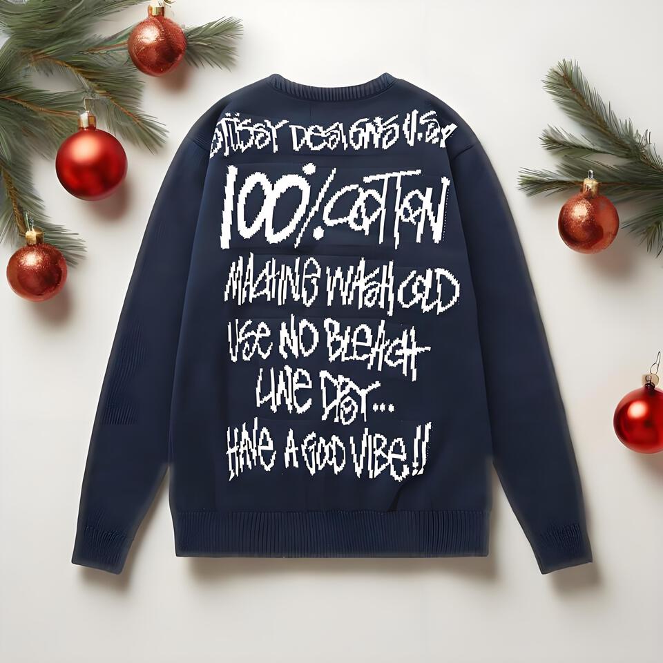 OUTDOOR DESIGN STUDIO Blue Cotton Graffiti Sweater