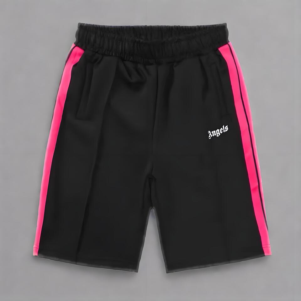 Palm Angels Black Pink Striped Shorts Women Men Fashion Streetwear Shorts