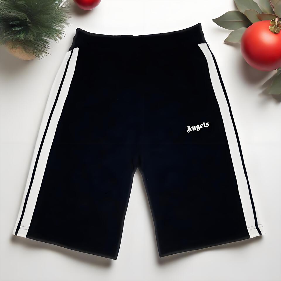 Palm Angels Black White Striped Sports Shorts Men's Comfortable Fashion Athletic Shorts