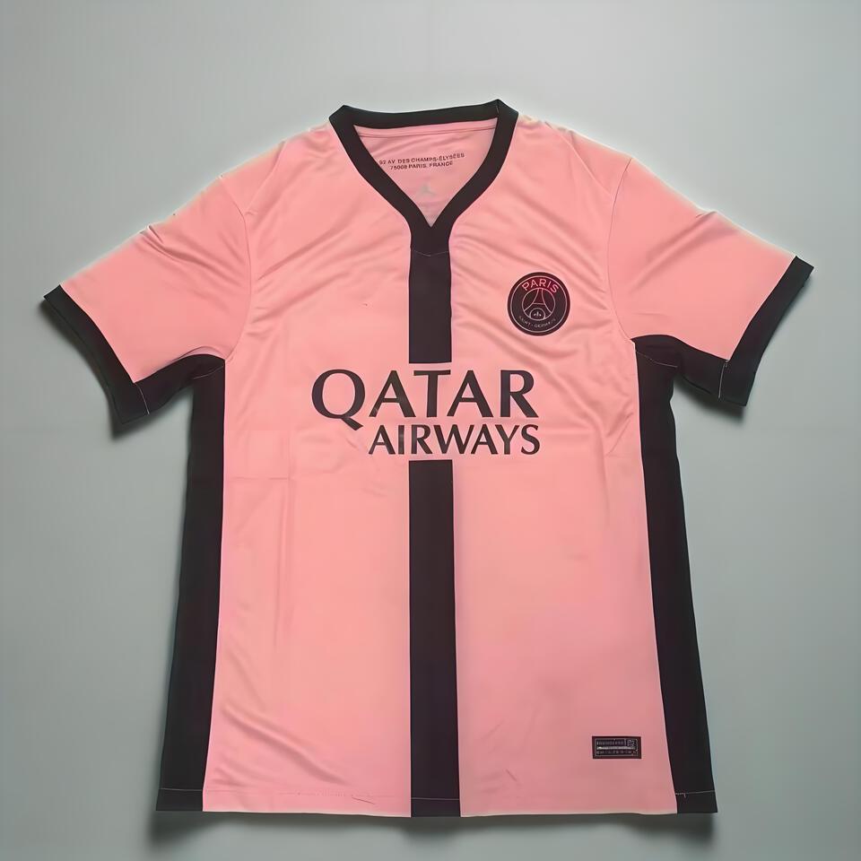 Paris Saint-Germain Pink Breathable V-Neck Football Jersey