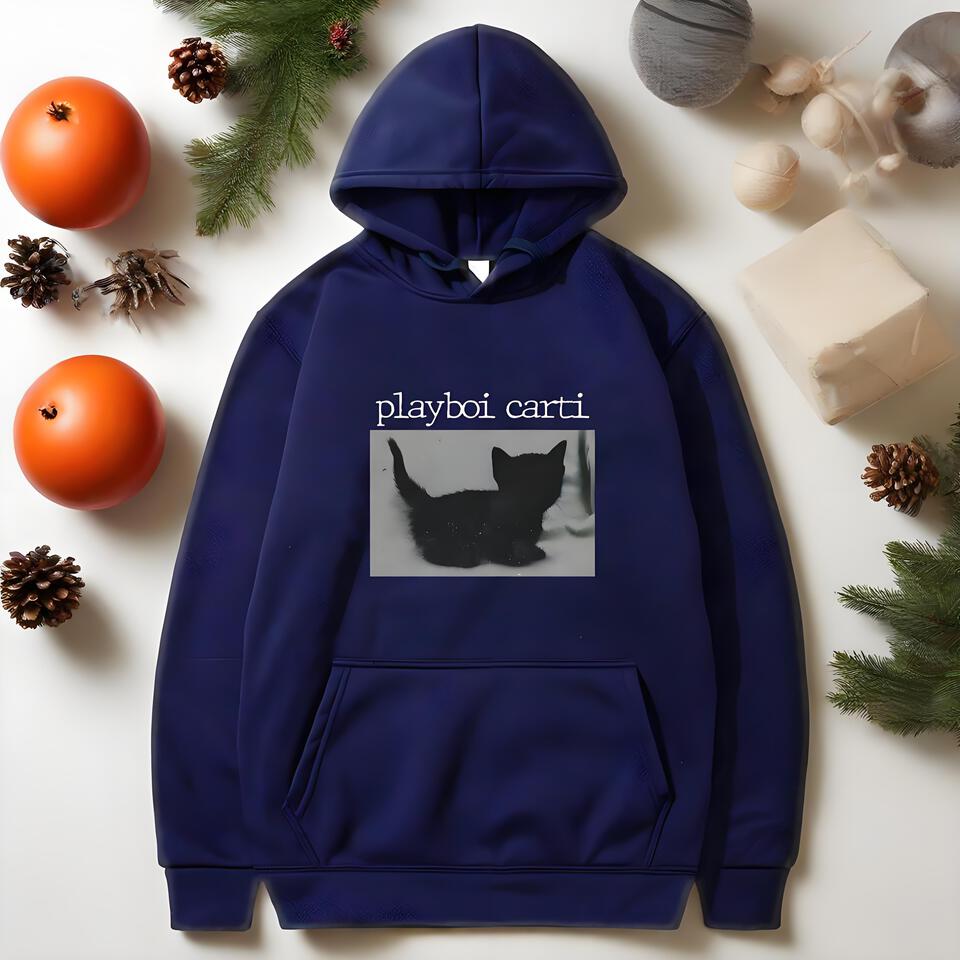 Playboi Carti Black Cotton Hooded Sweatshirt