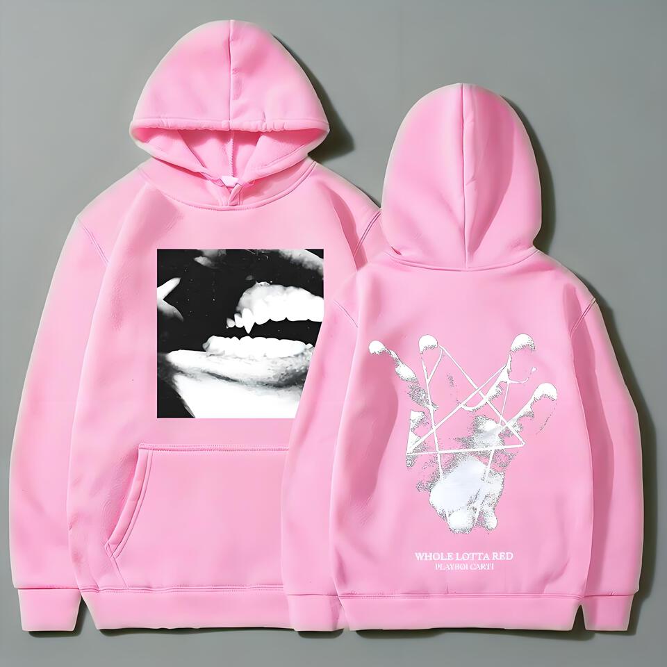 Playboi Carti Red Cotton Hoodie Whole Lotta Red