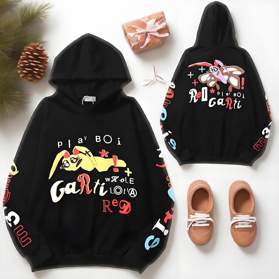 Playboi GARTi Cartoon Rabbit Cotton Hoodie Unisex