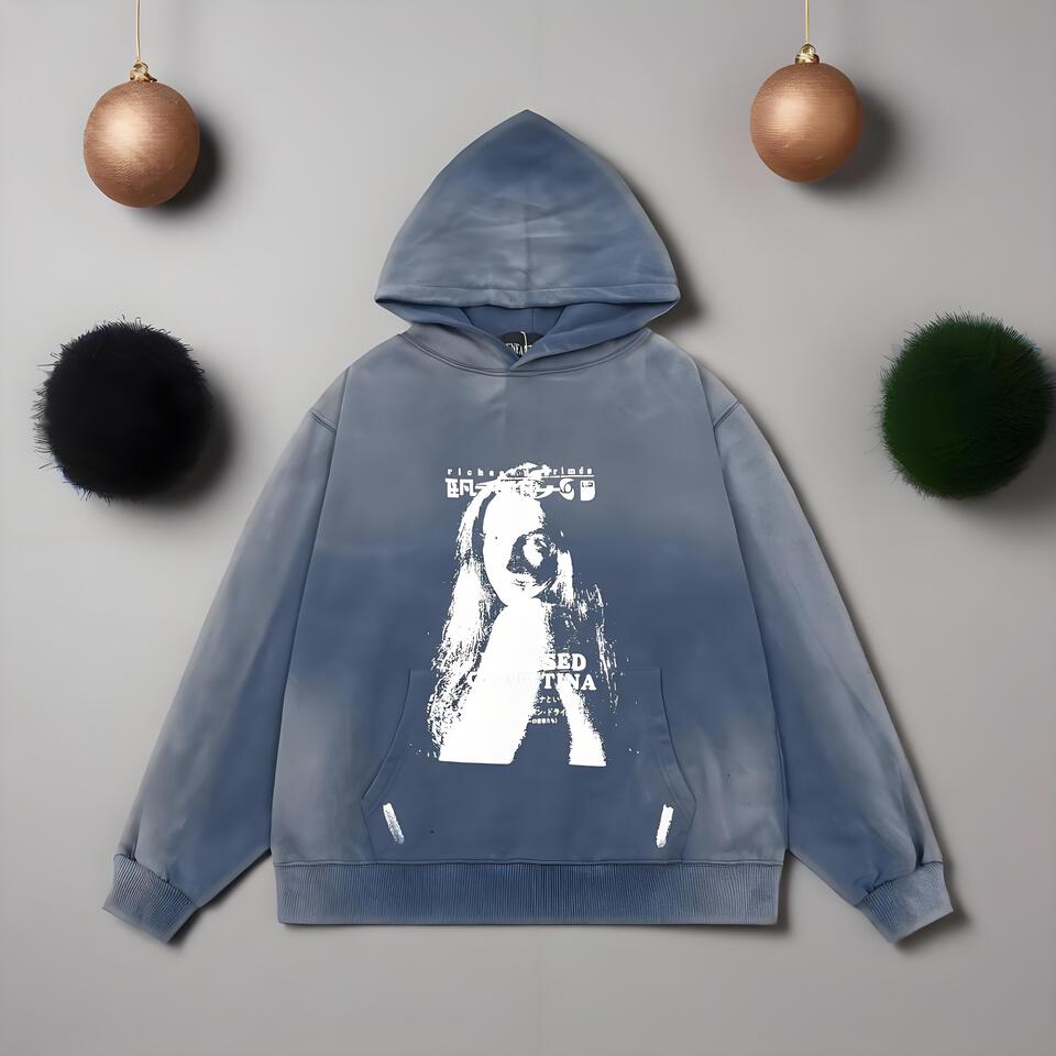 Pleasures Gradient Blue Hoodie Cotton Unisex Streetwear